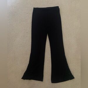 lacey black flare pants
